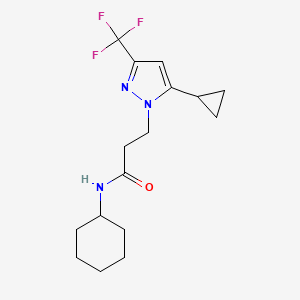 N-cyclohexyl-3-[5-cyclopropyl-3-(trifluoromethyl)-1H-pyrazol-1-yl]propanamide