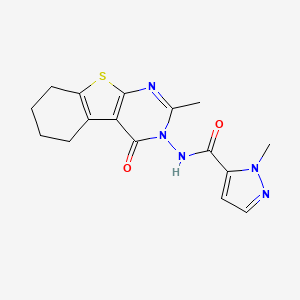 molecular formula C16H17N5O2S B4337037 1-METHYL-N-[2-METHYL-4-OXO-5,6,7,8-TETRAHYDRO[1]BENZOTHIENO[2,3-D]PYRIMIDIN-3(4H)-YL]-1H-PYRAZOLE-5-CARBOXAMIDE 