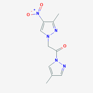 molecular formula C10H11N5O3 B4337058 2-(3-METHYL-4-NITRO-1H-PYRAZOL-1-YL)-1-(4-METHYL-1H-PYRAZOL-1-YL)-1-ETHANONE 