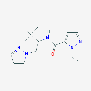 molecular formula C15H23N5O B4337098 N-[2,2-dimethyl-1-(1H-pyrazol-1-ylmethyl)propyl]-1-ethyl-1H-pyrazole-5-carboxamide CAS No. 1005640-82-3