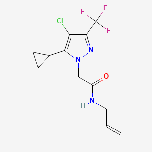 molecular formula C12H13ClF3N3O B4337115 N-allyl-2-[4-chloro-5-cyclopropyl-3-(trifluoromethyl)-1H-pyrazol-1-yl]acetamide 