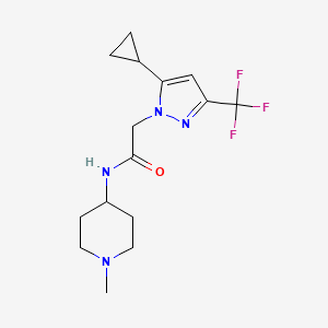 2-[5-cyclopropyl-3-(trifluoromethyl)-1H-pyrazol-1-yl]-N-(1-methyl-4-piperidinyl)acetamide