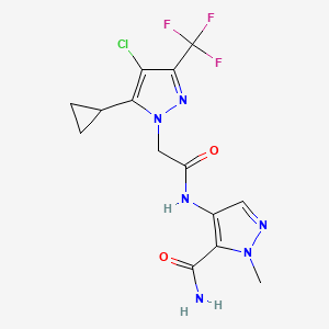 4-({2-[4-CHLORO-5-CYCLOPROPYL-3-(TRIFLUOROMETHYL)-1H-PYRAZOL-1-YL]ACETYL}AMINO)-1-METHYL-1H-PYRAZOLE-5-CARBOXAMIDE