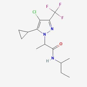 molecular formula C14H19ClF3N3O B4337159 N~1~-(SEC-BUTYL)-2-[4-CHLORO-5-CYCLOPROPYL-3-(TRIFLUOROMETHYL)-1H-PYRAZOL-1-YL]PROPANAMIDE 