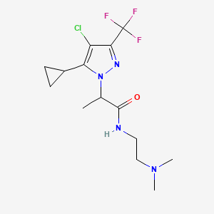 2-[4-chloro-5-cyclopropyl-3-(trifluoromethyl)-1H-pyrazol-1-yl]-N-[2-(dimethylamino)ethyl]propanamide