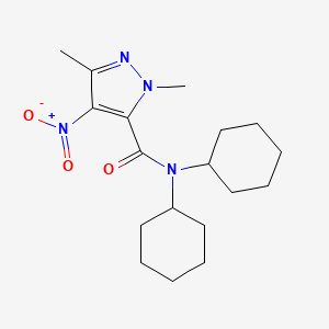 N~5~,N~5~-DICYCLOHEXYL-1,3-DIMETHYL-4-NITRO-1H-PYRAZOLE-5-CARBOXAMIDE