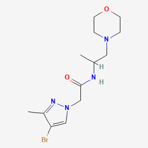 molecular formula C13H21BrN4O2 B4337183 2-(4-bromo-3-methyl-1H-pyrazol-1-yl)-N-[1-(morpholin-4-yl)propan-2-yl]acetamide CAS No. 1005699-50-2