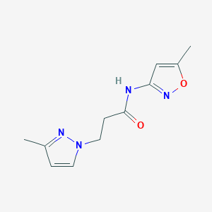 molecular formula C11H14N4O2 B4337184 N~1~-(5-METHYL-3-ISOXAZOLYL)-3-(3-METHYL-1H-PYRAZOL-1-YL)PROPANAMIDE 