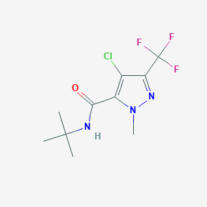 molecular formula C10H13ClF3N3O B4337217 N-(tert-butyl)-4-chloro-1-methyl-3-(trifluoromethyl)-1H-pyrazole-5-carboxamide 