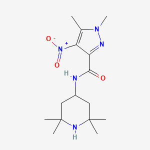 molecular formula C15H25N5O3 B4337225 1,5-DIMETHYL-4-NITRO-N-(2,2,6,6-TETRAMETHYL-4-PIPERIDYL)-1H-PYRAZOLE-3-CARBOXAMIDE 