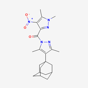 molecular formula C21H27N5O3 B4337238 [4-(1-ADAMANTYL)-3,5-DIMETHYL-1H-PYRAZOL-1-YL](1,5-DIMETHYL-4-NITRO-1H-PYRAZOL-3-YL)METHANONE 