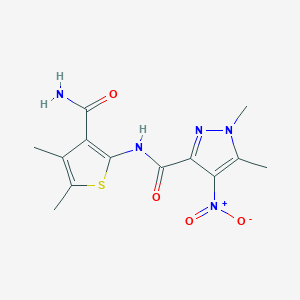 N-[3-(aminocarbonyl)-4,5-dimethyl-2-thienyl]-1,5-dimethyl-4-nitro-1H-pyrazole-3-carboxamide