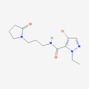 molecular formula C13H19BrN4O2 B4337265 4-bromo-1-ethyl-N-[3-(2-oxo-1-pyrrolidinyl)propyl]-1H-pyrazole-5-carboxamide 