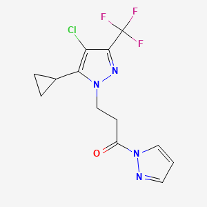 3-[4-CHLORO-5-CYCLOPROPYL-3-(TRIFLUOROMETHYL)-1H-PYRAZOL-1-YL]-1-(1H-PYRAZOL-1-YL)-1-PROPANONE