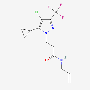 molecular formula C13H15ClF3N3O B4337282 N-allyl-3-[4-chloro-5-cyclopropyl-3-(trifluoromethyl)-1H-pyrazol-1-yl]propanamide 