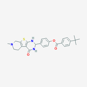 molecular formula C27H29N3O3S B433729 4-(7-Methyl-4-oxo-1,2,3,4,5,6,7,8-octahydropyrido[4',3':4,5]thieno[2,3-d]pyrimidin-2-yl)phenyl 4-tert-butylbenzoate CAS No. 353463-87-3