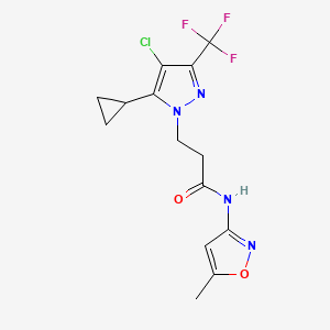 3-[4-chloro-5-cyclopropyl-3-(trifluoromethyl)-1H-pyrazol-1-yl]-N-(5-methyl-3-isoxazolyl)propanamide