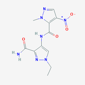 1-ethyl-4-{[(1-methyl-4-nitro-1H-pyrazol-5-yl)carbonyl]amino}-1H-pyrazole-3-carboxamide