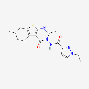 N-(2,7-dimethyl-4-oxo-5,6,7,8-tetrahydro[1]benzothieno[2,3-d]pyrimidin-3(4H)-yl)-1-ethyl-1H-pyrazole-3-carboxamide