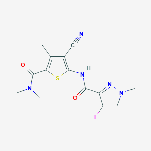 N-{3-cyano-5-[(dimethylamino)carbonyl]-4-methyl-2-thienyl}-4-iodo-1-methyl-1H-pyrazole-3-carboxamide