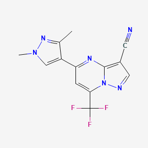 5-(1,3-DIMETHYL-1H-PYRAZOL-4-YL)-7-(TRIFLUOROMETHYL)PYRAZOLO[1,5-A]PYRIMIDIN-3-YL CYANIDE