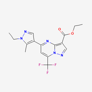 ethyl 5-(1-ethyl-5-methyl-1H-pyrazol-4-yl)-7-(trifluoromethyl)pyrazolo[1,5-a]pyrimidine-3-carboxylate