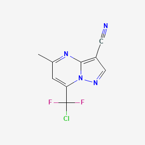 molecular formula C9H5ClF2N4 B4337446 7-[CHLORO(DIFLUORO)METHYL]-5-METHYLPYRAZOLO[1,5-A]PYRIMIDIN-3-YL CYANIDE 