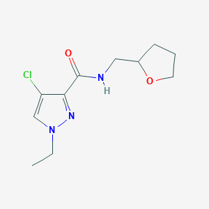 4-chloro-1-ethyl-N-(oxolan-2-ylmethyl)pyrazole-3-carboxamide