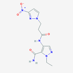 1-ethyl-4-{[3-(3-nitro-1H-pyrazol-1-yl)propanoyl]amino}-1H-pyrazole-5-carboxamide