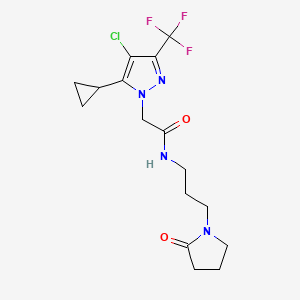 2-[4-chloro-5-cyclopropyl-3-(trifluoromethyl)-1H-pyrazol-1-yl]-N-[3-(2-oxo-1-pyrrolidinyl)propyl]acetamide