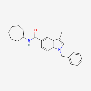 1-benzyl-N-cycloheptyl-2,3-dimethyl-1H-indole-5-carboxamide