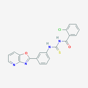 molecular formula C20H13ClN4O2S B433756 2-chloro-N-{[3-([1,3]oxazolo[4,5-b]pyridin-2-yl)phenyl]carbamothioyl}benzamide CAS No. 353466-99-6