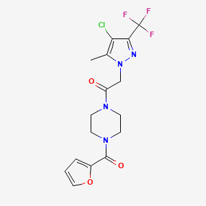 2-[4-CHLORO-5-METHYL-3-(TRIFLUOROMETHYL)-1H-PYRAZOL-1-YL]-1-[4-(2-FURYLCARBONYL)PIPERAZINO]-1-ETHANONE