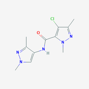 molecular formula C11H14ClN5O B4337591 4-chloro-N-(1,3-dimethyl-1H-pyrazol-4-yl)-1,3-dimethyl-1H-pyrazole-5-carboxamide 