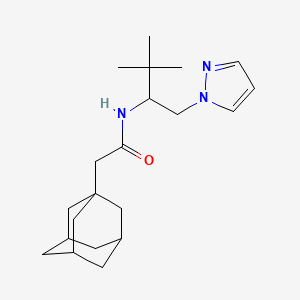 molecular formula C21H33N3O B4337609 2-(1-adamantyl)-N-[2,2-dimethyl-1-(1H-pyrazol-1-ylmethyl)propyl]acetamide 