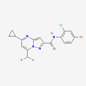 molecular formula C17H12BrClF2N4O B4337630 N-(4-bromo-2-chlorophenyl)-5-cyclopropyl-7-(difluoromethyl)pyrazolo[1,5-a]pyrimidine-2-carboxamide 