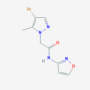 molecular formula C9H9BrN4O2 B4337636 2-(4-BROMO-5-METHYL-1H-PYRAZOL-1-YL)-N-(3-ISOXAZOLYL)ACETAMIDE 