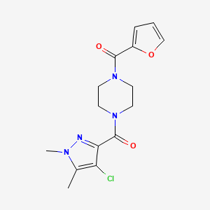 1-[(4-chloro-1,5-dimethyl-1H-pyrazol-3-yl)carbonyl]-4-(2-furoyl)piperazine