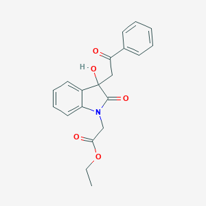 molecular formula C20H19NO5 B433767 ethyl [3-hydroxy-2-oxo-3-(2-oxo-2-phenylethyl)-2,3-dihydro-1H-indol-1-yl]acetate CAS No. 420834-10-2