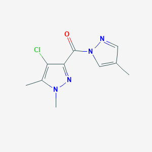 molecular formula C10H11ClN4O B4337684 (4-chloro-1,5-dimethyl-1H-pyrazol-3-yl)(4-methyl-1H-pyrazol-1-yl)methanone 