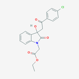 molecular formula C20H18ClNO5 B433772 ethyl {3-[2-(4-chlorophenyl)-2-oxoethyl]-3-hydroxy-2-oxo-2,3-dihydro-1H-indol-1-yl}acetate CAS No. 362506-86-3