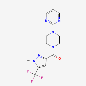 molecular formula C14H15F3N6O B4337735 [1-METHYL-5-(TRIFLUOROMETHYL)-1H-PYRAZOL-3-YL][4-(2-PYRIMIDINYL)PIPERAZINO]METHANONE 