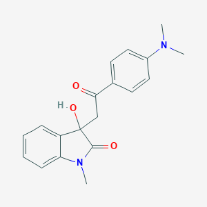 molecular formula C19H20N2O3 B433776 3-{2-[4-(dimethylamino)phenyl]-2-oxoethyl}-3-hydroxy-1-methyl-1,3-dihydro-2H-indol-2-one CAS No. 383893-83-2