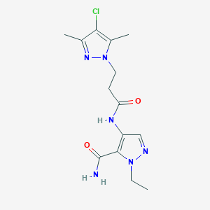 4-{[3-(4-chloro-3,5-dimethyl-1H-pyrazol-1-yl)propanoyl]amino}-1-ethyl-1H-pyrazole-5-carboxamide