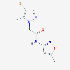 molecular formula C10H11BrN4O2 B4337790 2-(4-bromo-5-methyl-1H-pyrazol-1-yl)-N-(5-methyl-3-isoxazolyl)acetamide 