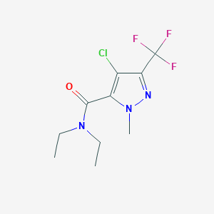 molecular formula C10H13ClF3N3O B4337798 4-chloro-N,N-diethyl-1-methyl-3-(trifluoromethyl)-1H-pyrazole-5-carboxamide 