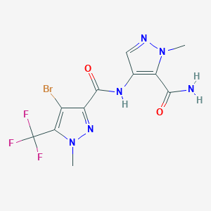 N-[5-(aminocarbonyl)-1-methyl-1H-pyrazol-4-yl]-4-bromo-1-methyl-5-(trifluoromethyl)-1H-pyrazole-3-carboxamide