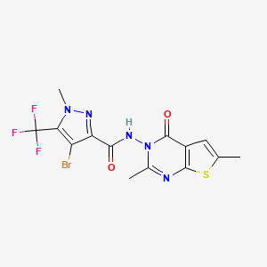 4-BROMO-N-[2,6-DIMETHYL-4-OXOTHIENO[2,3-D]PYRIMIDIN-3(4H)-YL]-1-METHYL-5-(TRIFLUOROMETHYL)-1H-PYRAZOLE-3-CARBOXAMIDE