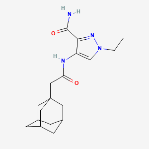 molecular formula C18H26N4O2 B4337818 4-{[2-(1-ADAMANTYL)ACETYL]AMINO}-1-ETHYL-1H-PYRAZOLE-3-CARBOXAMIDE 