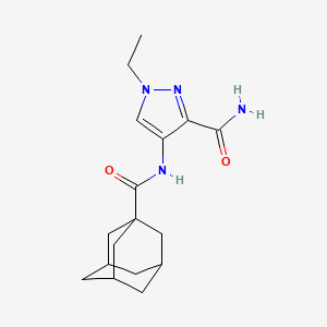 molecular formula C17H24N4O2 B4337834 4-[(1-adamantylcarbonyl)amino]-1-ethyl-1H-pyrazole-3-carboxamide 